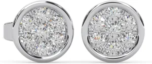 0.13 Cttw Round Cut Natural Diamond (I-J, I2-I3) |Bezal Set Moonlit Stud Earrings For Women | Crafted In 925 Sterling Silver | Gift For Her and Special Occasions