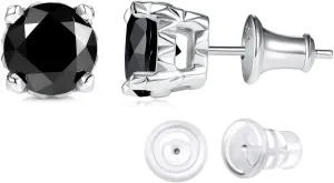 0.6-4 Carat Moissanite Stud Earrings for Men Women, Solid 925 Sterling Silver Hypoallergenic, Everyday Comfy Earrings, Birthday Valentines Anniversary Mothers Day Ideal Gift for Her
