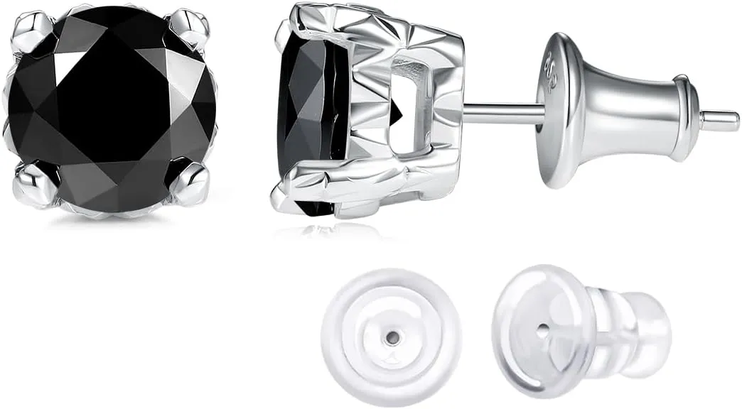 0.6-4 Carat Moissanite Stud Earrings for Men Women, Solid 925 Sterling Silver Hypoallergenic, Everyday Comfy Earrings, Birthday Valentines Anniversary Mothers Day Ideal Gift for Her