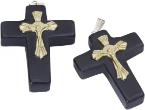 1   1 Black Tourmaline Cross Pendant Set for Evil Protection - Charged