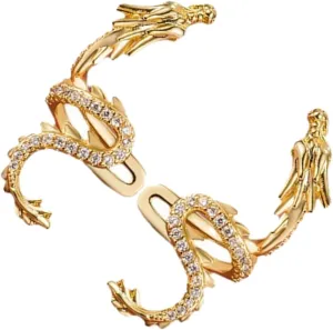 1 Pair Dragon Clip Earrings Non Piercing Women's Ear Cuff Jewelry for Party