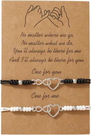1 Pair Handmade Friendship Bracelets,Adjustable Cotton Anklets Unisex Bracelet for Any Occasion