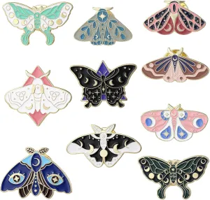 10 Pcs Butterfly Enamel Pin Cute Alloy Brooch Cool Metal Lapel Pins Funny Decoration Badge Clips for Backpacks Clothes Jackets Bags Hat Christmas Valentine's Day Steampunk Jewelry