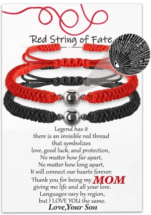 100 Languages I Love You Bracelet, Braided Bracelet for Boyfriend and Girlfriend Valentine's Day