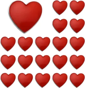 10/20PCS Valentine's Day Pins, Heart Love Lapel Pins, Red Heart Brooches for Men Women, Decorative Brooch for Valentines Day Party Favors, Anniversary Costume Accessory, Motivational Gifts