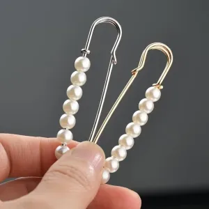 11 Pcs Pearl Brooch Pins, Sweater Shawl Clips Rhinestones Brooches for Women Clothing Dress Pants Skirt Waist Decoration Accessories with Storage Box