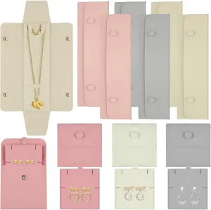 12 Microfiber Travel Necklace Organizer Tangle Free Microfiber Jewelry Pouch Necklace Travel Jewelry Organizer Snap Button Insert Pad Jewelry Packaging Travel Jewelry Organizer Gift Bags