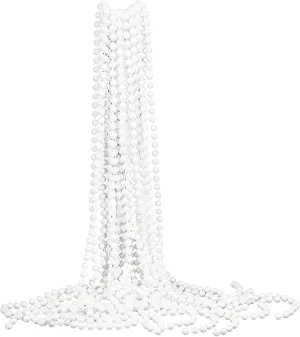 12 Pack Faux Pearl Necklace, Costume Jewelry Fake Pearl Necklace, Long Pearl Necklace Decorations, Tea Party Decor, 1920s Long Pearl Necklace Accessories for Wedding, Party, Costume Matching