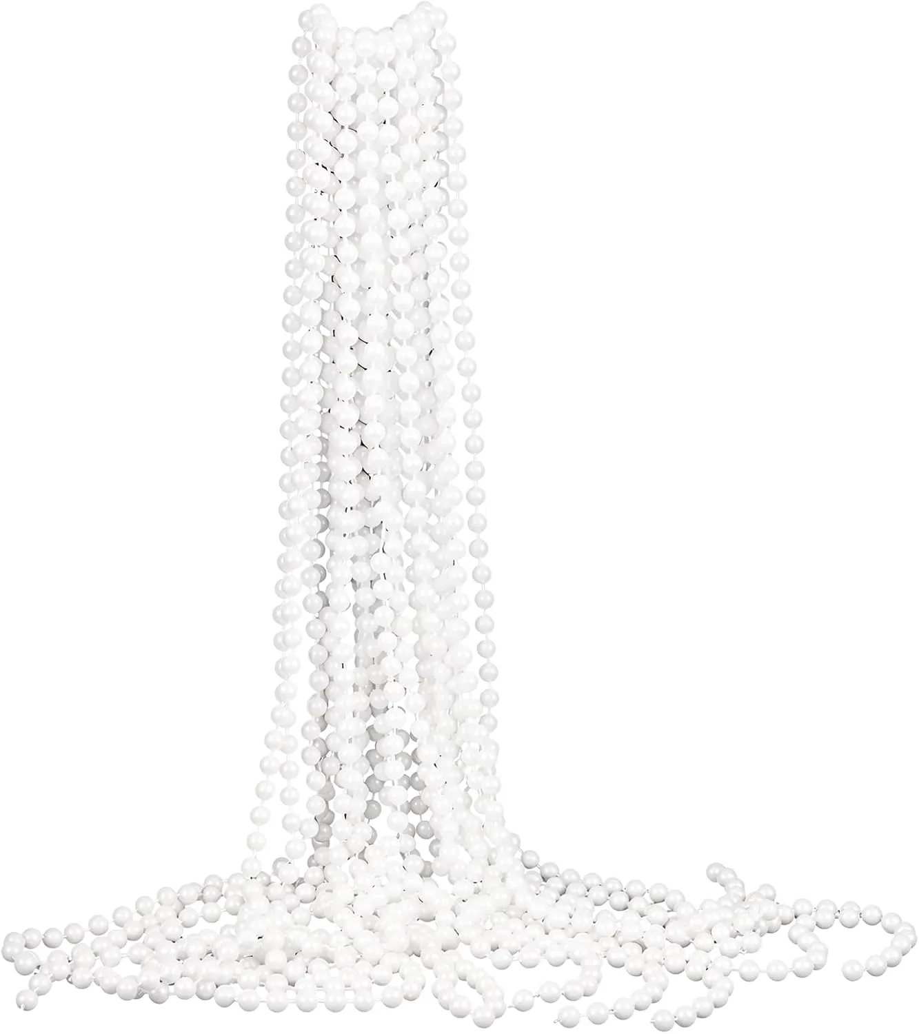 12 Pack Faux Pearl Necklace, Costume Jewelry Fake Pearl Necklace, Long Pearl Necklace Decorations, Tea Party Decor, 1920s Long Pearl Necklace Accessories for Wedding, Party, Costume Matching