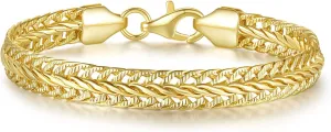 14K Gold Bracelets for Women Gold Chain Bracelet Shine Bright Men Gold Bracelet Foxtail Chain Design Love Bracelet (6.5 in- 9 in)