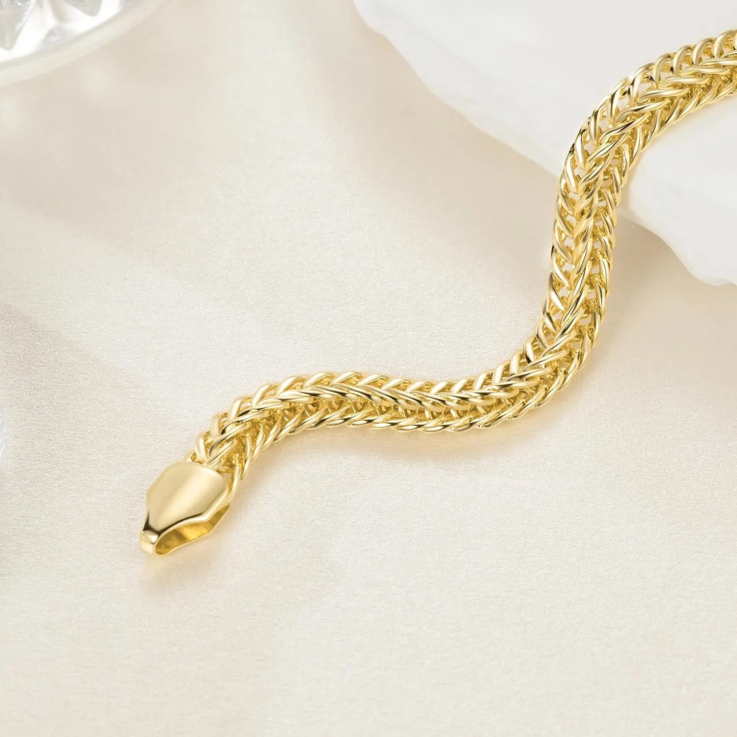 14K Gold Bracelets for Women Gold Chain Bracelet Shine Bright Men Gold Bracelet Foxtail Chain Design Love Bracelet (6.5 in- 9 in)