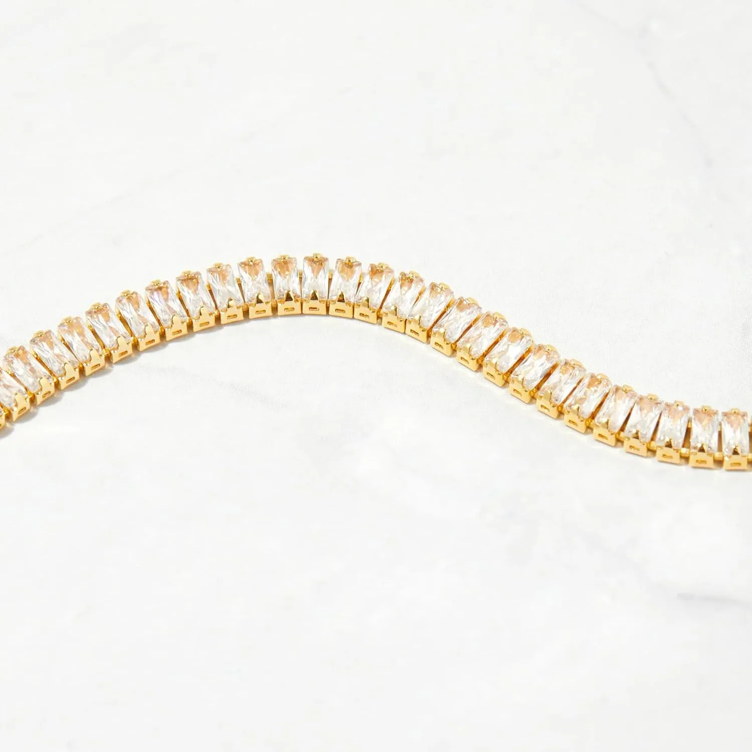 14k Gold Filled Tennis Bracelet|Cubic Zirconia Classic Tennis Bracelet for Women|Gold Link Bracelets For Women 6.25/6.75 INCH