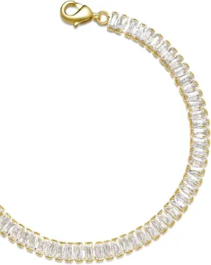14k Gold Filled Tennis Bracelet|Cubic Zirconia Classic Tennis Bracelet for Women|Gold Link Bracelets For Women 6.25/6.75 INCH