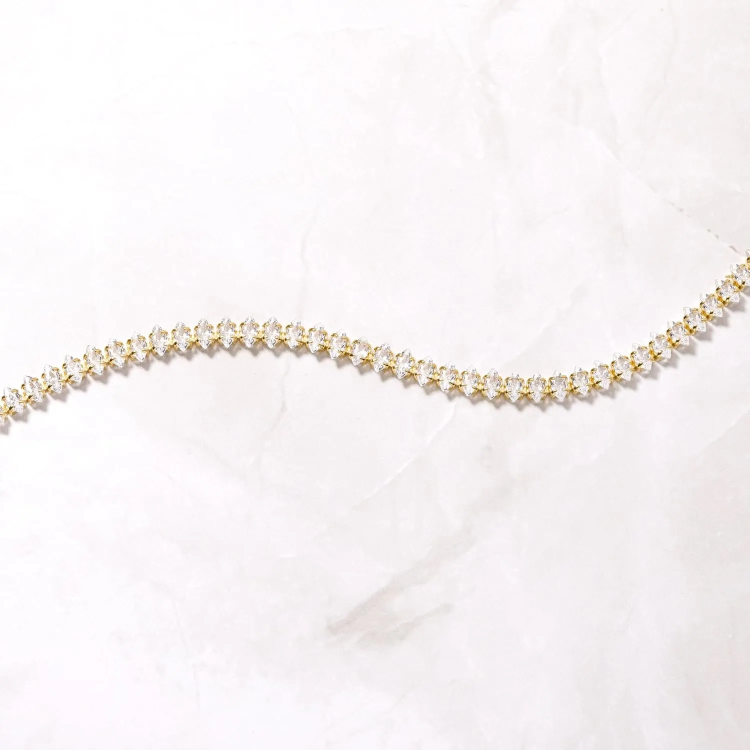 14k Gold Filled Tennis Bracelet|Cubic Zirconia Classic Tennis Bracelet for Women|Gold Link Bracelets For Women 6.25/6.75 INCH