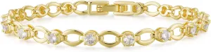 14k Gold Filled Tennis Bracelet|Cubic Zirconia Classic Tennis Bracelet for Women|Gold Link Bracelets For Women 6.25/6.75 INCH