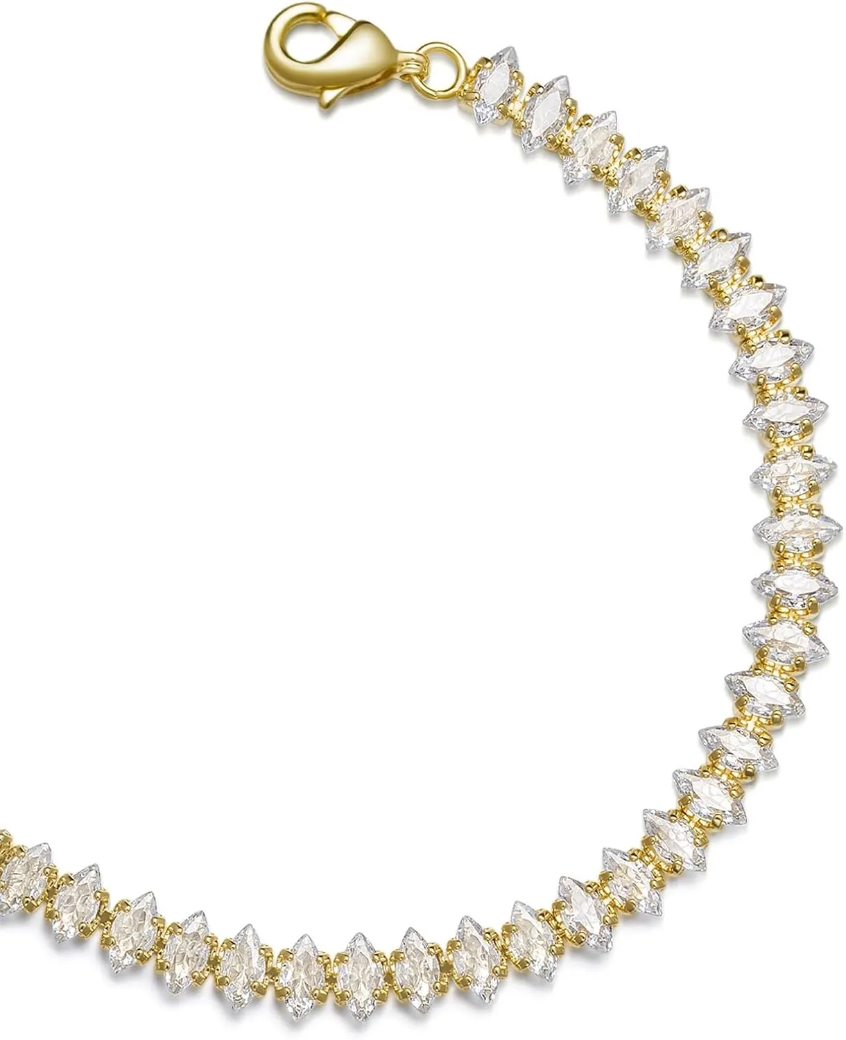 14k Gold Filled Tennis Bracelet|Cubic Zirconia Classic Tennis Bracelet for Women|Gold Link Bracelets For Women 6.25/6.75 INCH