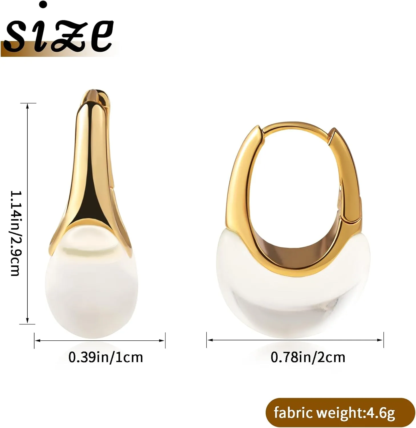 14k Gold Plated Amber Resin Hoop Earrings for Women Trendy, Hypoallergenic Chunky Gold Earrings Jewelry Gifts for Sensitive Earlobes