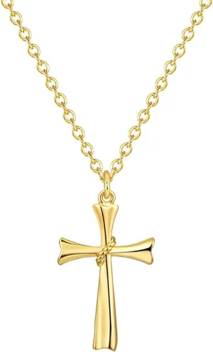 14k Gold Plated Cross Pendant Necklaces for Women Dainty Simple Love Heart Necklaces Trendy Gold Faith Cross Silver Adjustable Religious Necklace Jewelry Gifts for Her