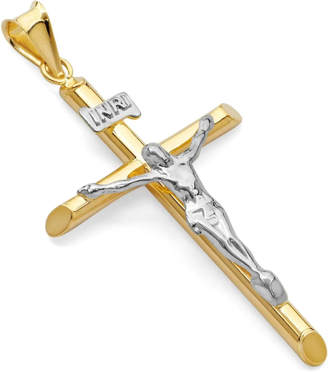 14k REAL Gold Religious Crucifix Jesus Cross Charm Pendant - Select Option