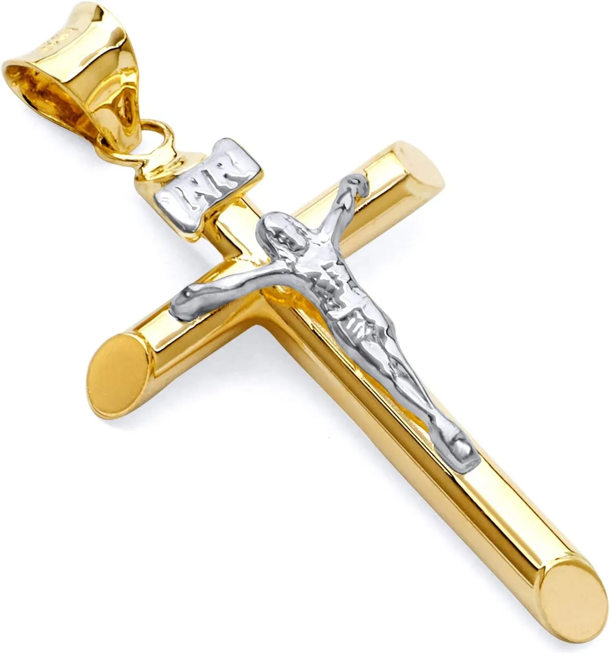 14k REAL Gold Religious Crucifix Jesus Cross Charm Pendant - Select Option