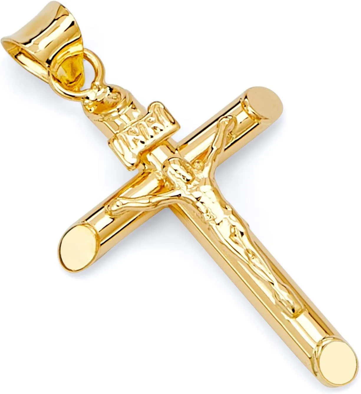 14k REAL Gold Religious Crucifix Jesus Cross Charm Pendant - Select Option