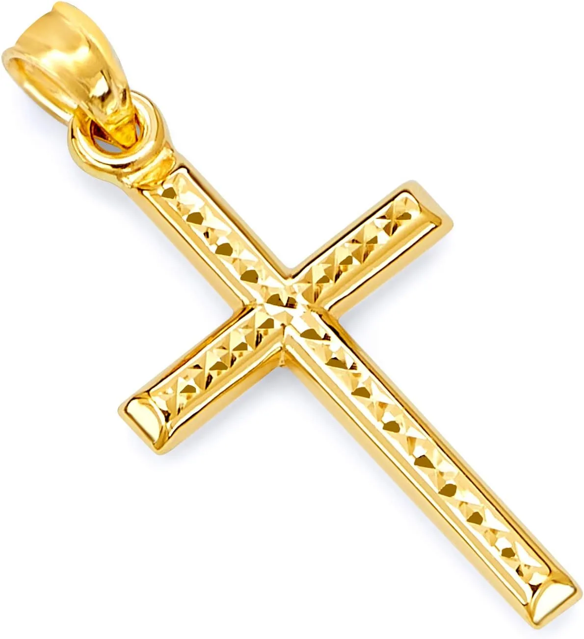 14k REAL Yellow OR White Gold Religious Cross Charm Pendant
