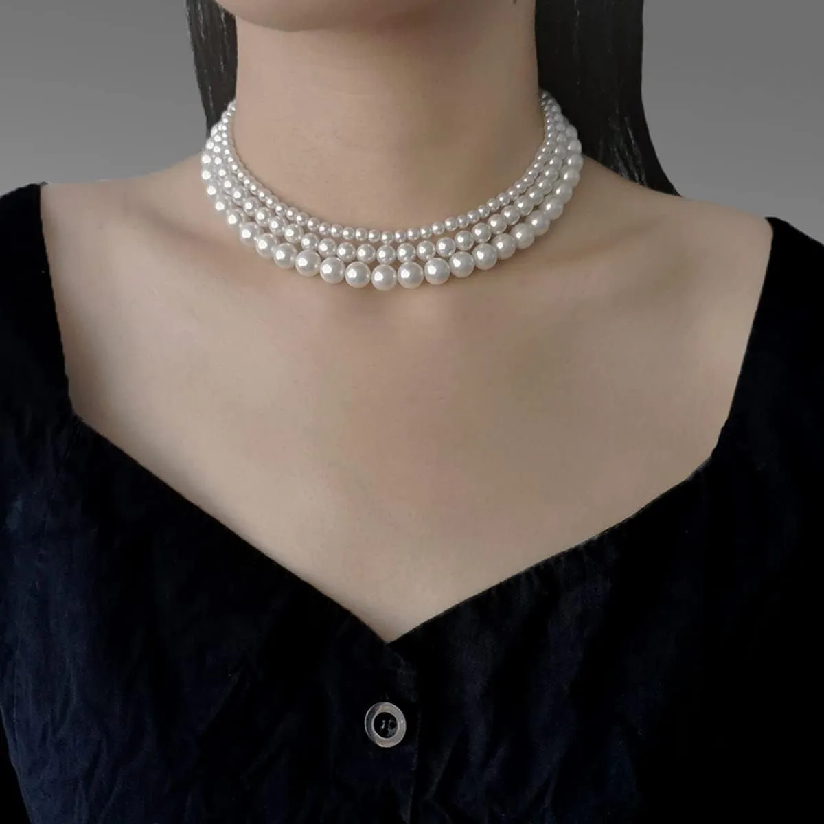 14" Sterling Silver Shell Pearl Choker for Women 4mm 6mm 8mm Dainty Pearl Necklaces s925 Wedding Jewelry