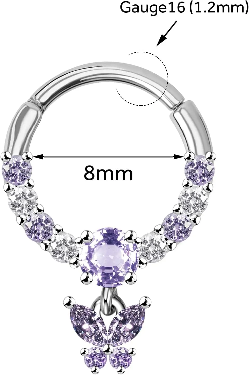 16G Septum Rings 316L Stainless Steel Cartilage Earring for Women Helix Daith Piercing Jewelry