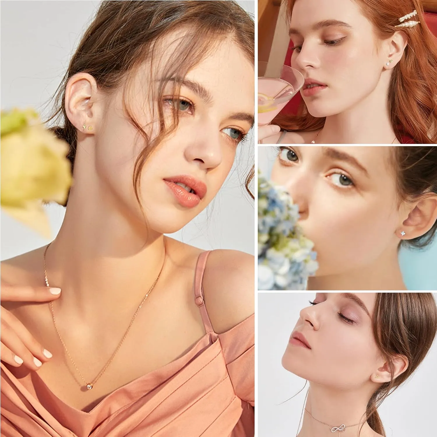18 Pairs Surgical Stainless Steel Stud Earrings For Women Men 20G Cartilage Earrings Studs Cross Moon Star Small Stud Earrings Black Gold Screw Flat Back Earrings Ear Piercing Studs Set