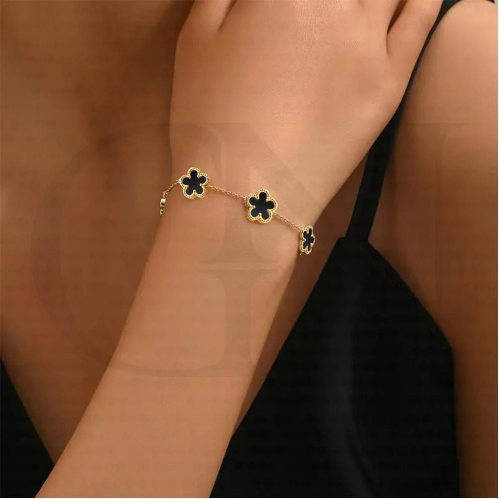 18K Gold Plated Clover Bracelet |Adjustable Bracelets| Lucky Flower Cute Link Bracelets Jewelry Gifts for Women