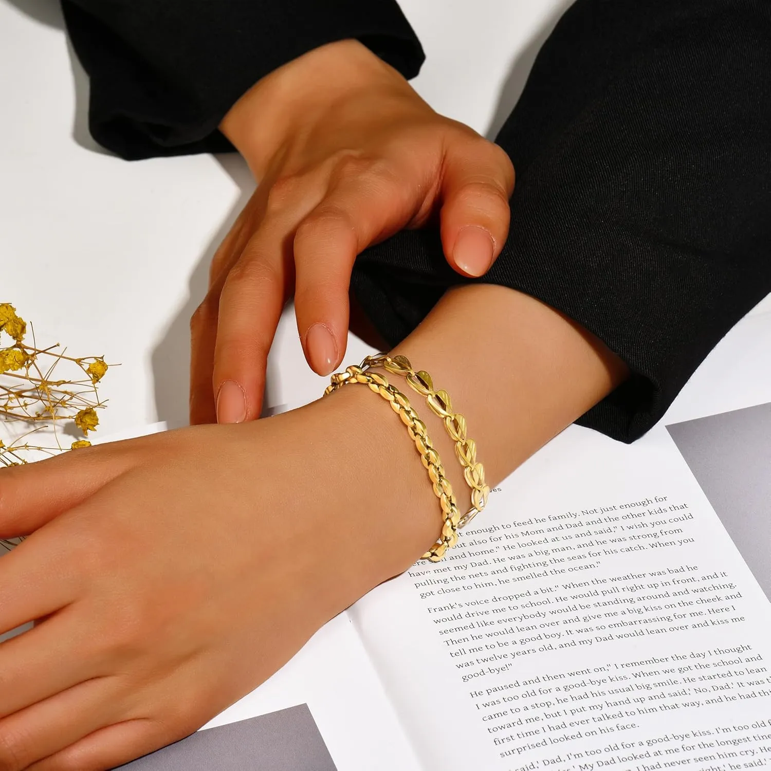 18K gold-plated women's bracelet, women's bracelet set, women's Cuba, bead, paper clip, snake, rope bracelet,exquisite cubic zirconia bracelet and ring chain jewelry,Fashion Women's Bracelet Gift