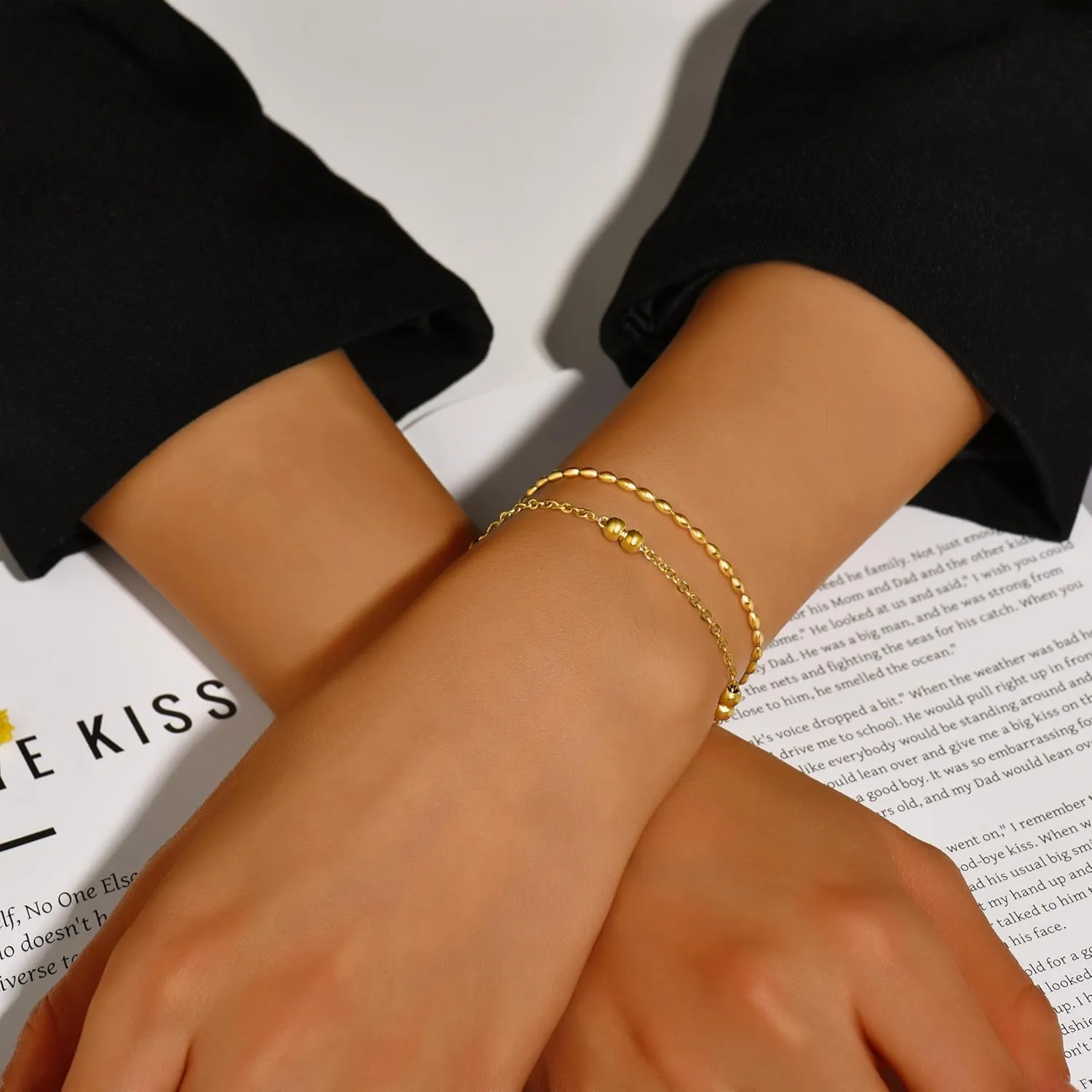 18K gold-plated women's bracelet, women's bracelet set, women's Cuba, bead, paper clip, snake, rope bracelet,exquisite cubic zirconia bracelet and ring chain jewelry,Fashion Women's Bracelet Gift