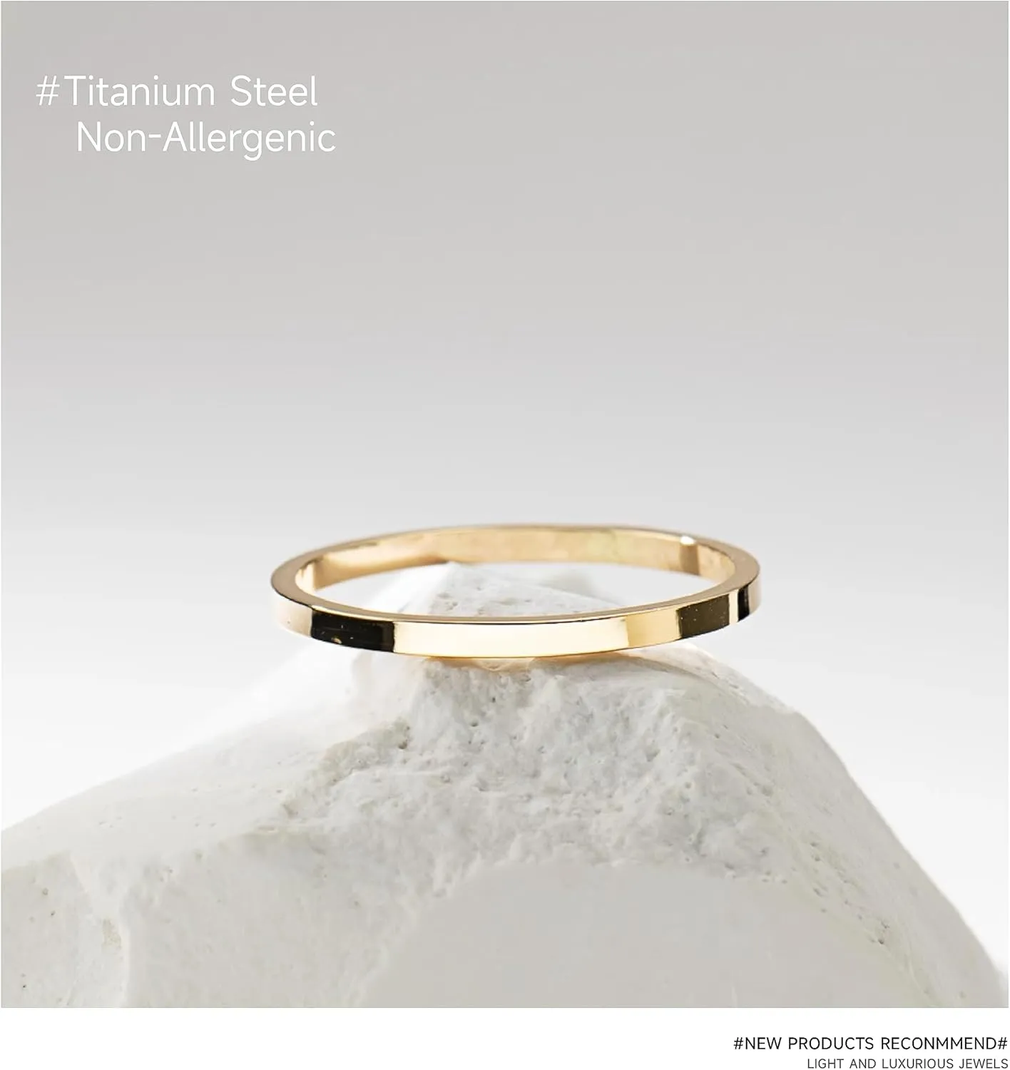 1mm Skinny Thin Stackble 14K Gold Plated Titanium Wedding Band for Women Men,Dainty Cute Comfort Knuckle Thumb Ring