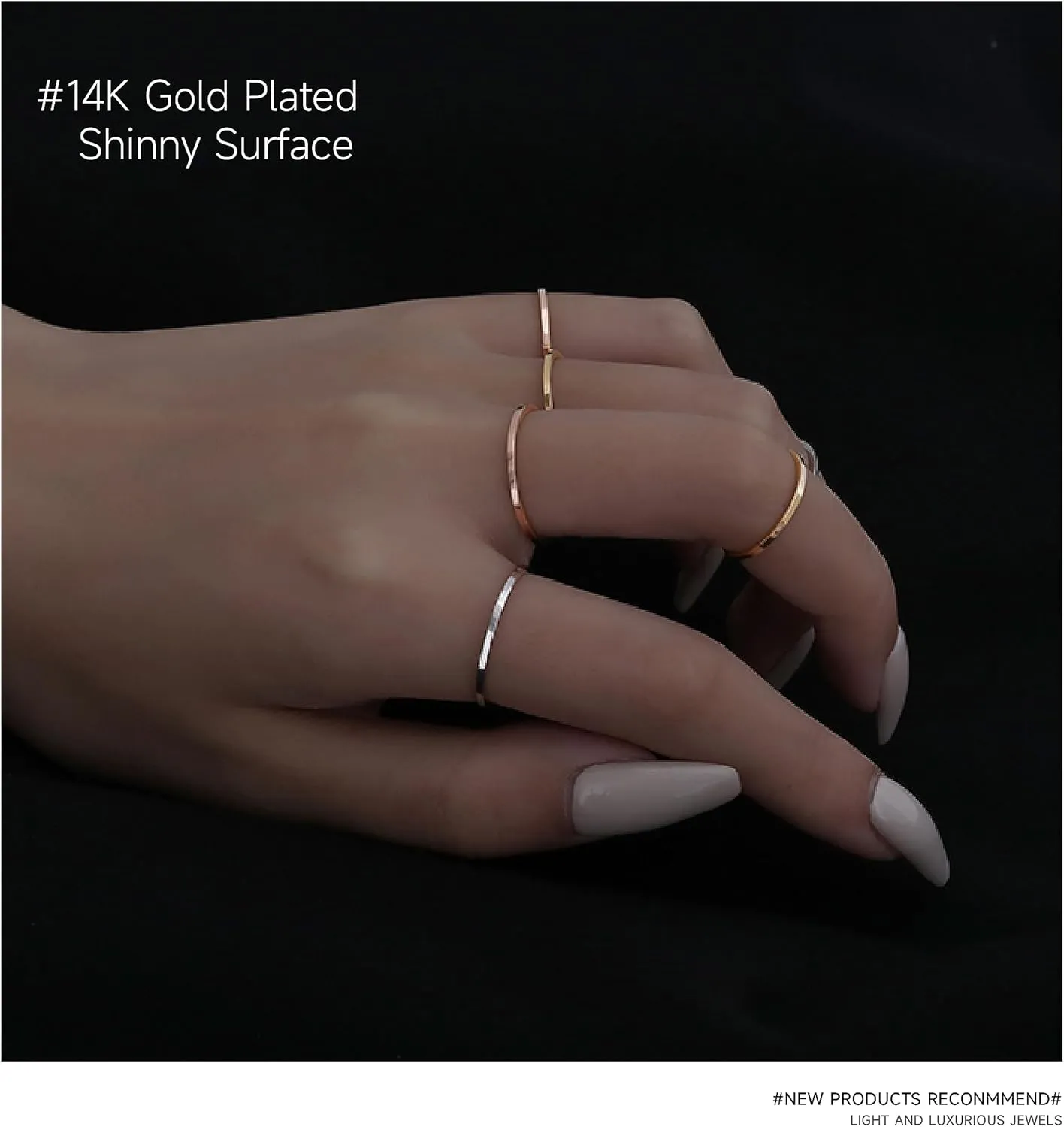 1mm Skinny Thin Stackble 14K Gold Plated Titanium Wedding Band for Women Men,Dainty Cute Comfort Knuckle Thumb Ring