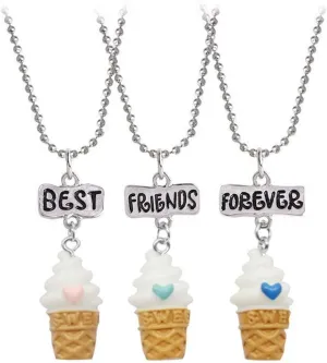 2-3 Pcs Best Friends Forever Friendship Necklaces Set Ice Cream Cookie Donut Flamingo Wishing Bottle Colorful Cute Pendant BFF Necklaces Friendship Jewelry Birthday Gifts