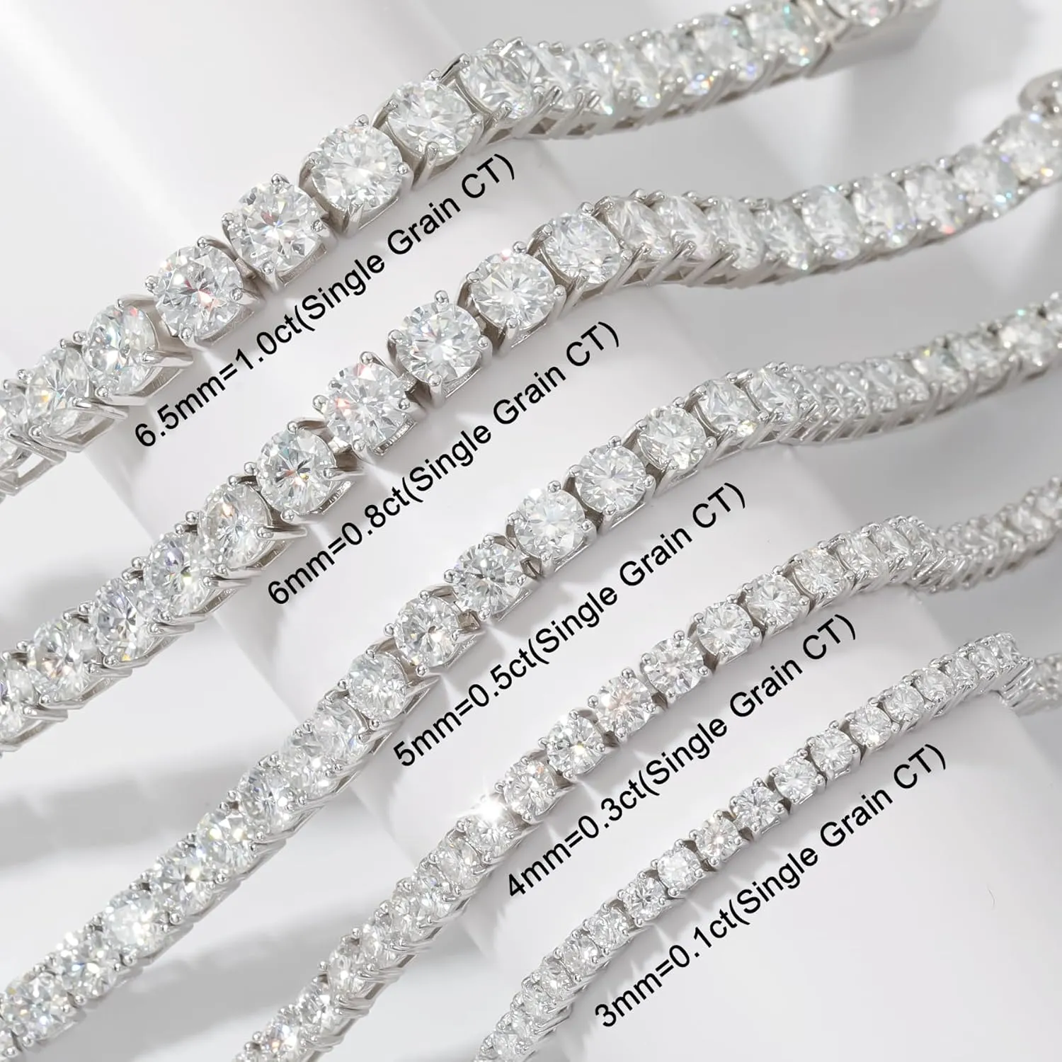 2-6.5mm Moissanite Tennis Bracelet for Women mens Bracelets Gifts imitation Diamond Tennis Bracelet Gifts