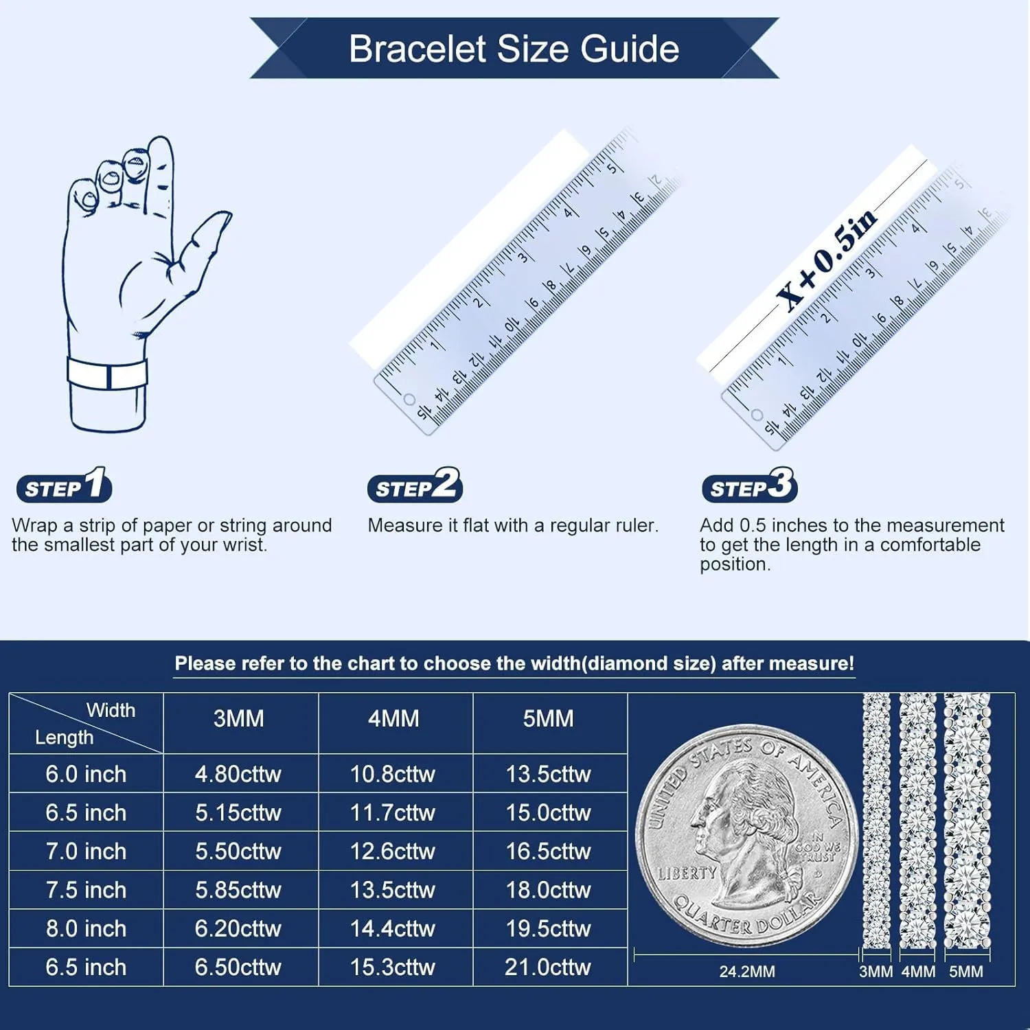 2-6.5mm Moissanite Tennis Bracelet for Women mens Bracelets Gifts imitation Diamond Tennis Bracelet Gifts
