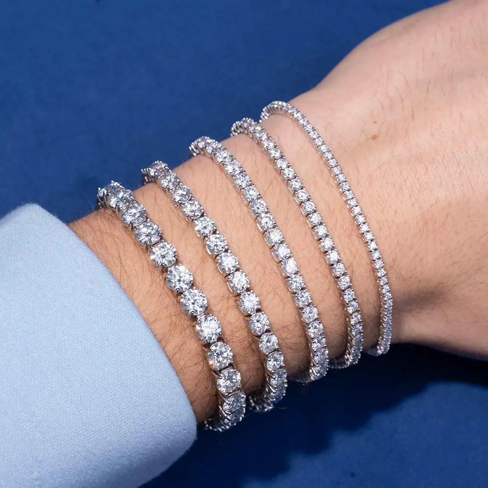 2-6.5mm Moissanite Tennis Bracelet for Women mens Bracelets Gifts imitation Diamond Tennis Bracelet Gifts