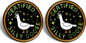 2-Pack Silly Goose Enamel Pins Fun Pins for Backpacks, Clothes & Jewelry | Durable Enamel Metal Badges for Women & Men | Funny, Cute Accessories for Hats, Lanyards, Bags