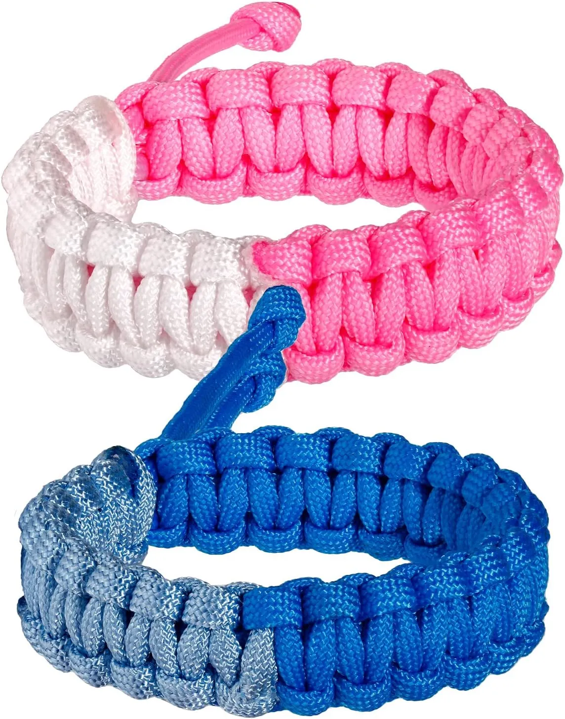 2 Pcs Handmade Paracord Bracelets Braided Survival Bracelet for Men and Women Adjustable Camping Party Friendships Bracelets