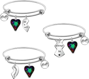 2 PCS Matching Bracelets for Best Friends Best Sister Gifts for Women Friendship Gifts Bracelets Jewelry for Birthday Christmas Wedding Bridal Shower Gifts