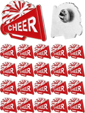 20 Pcs Cheer Enamel Pins Bulk, Ideal as Cheerleading Teams' Gifts, Souvenirs, Accessories, Jewelry, Goodie Bag Stuffers, and Party Supplies