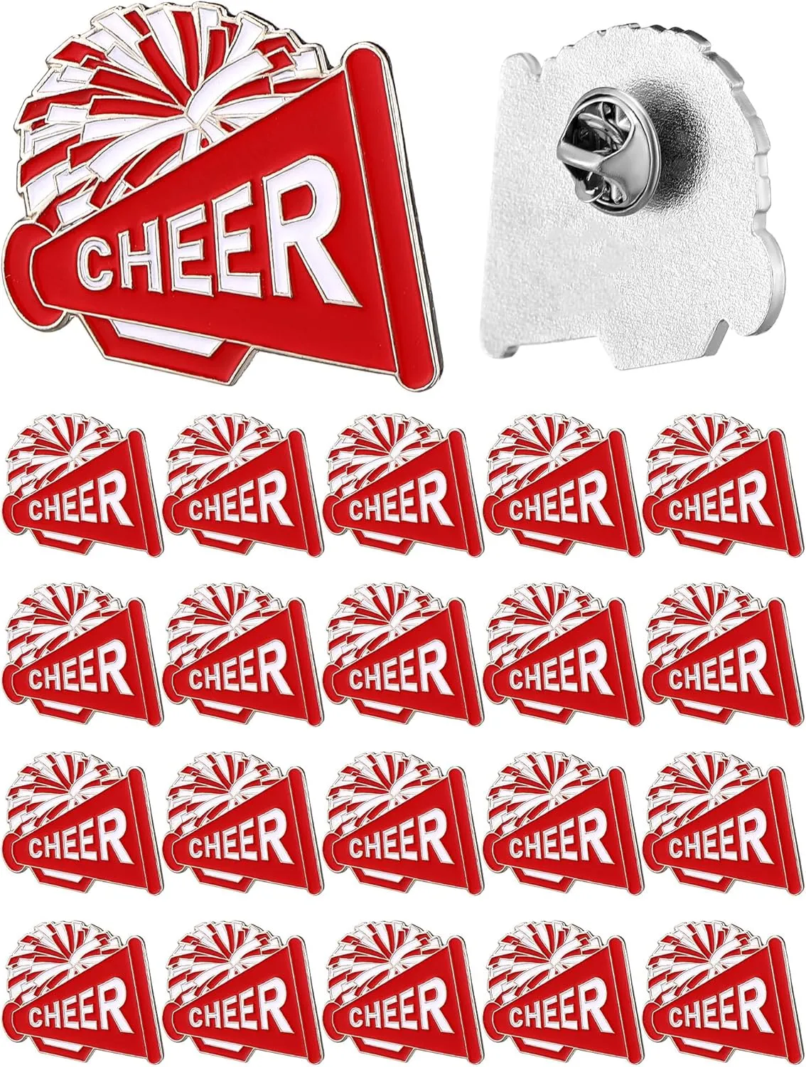 20 Pcs Cheer Enamel Pins Bulk, Ideal as Cheerleading Teams' Gifts, Souvenirs, Accessories, Jewelry, Goodie Bag Stuffers, and Party Supplies
