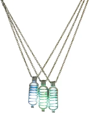 2024 New 2 Luminous Stone Necklace Women Fashion Bottle Glow In The Dark Pendant Necklace Sliver Plated Costume Jewelry VHM6588