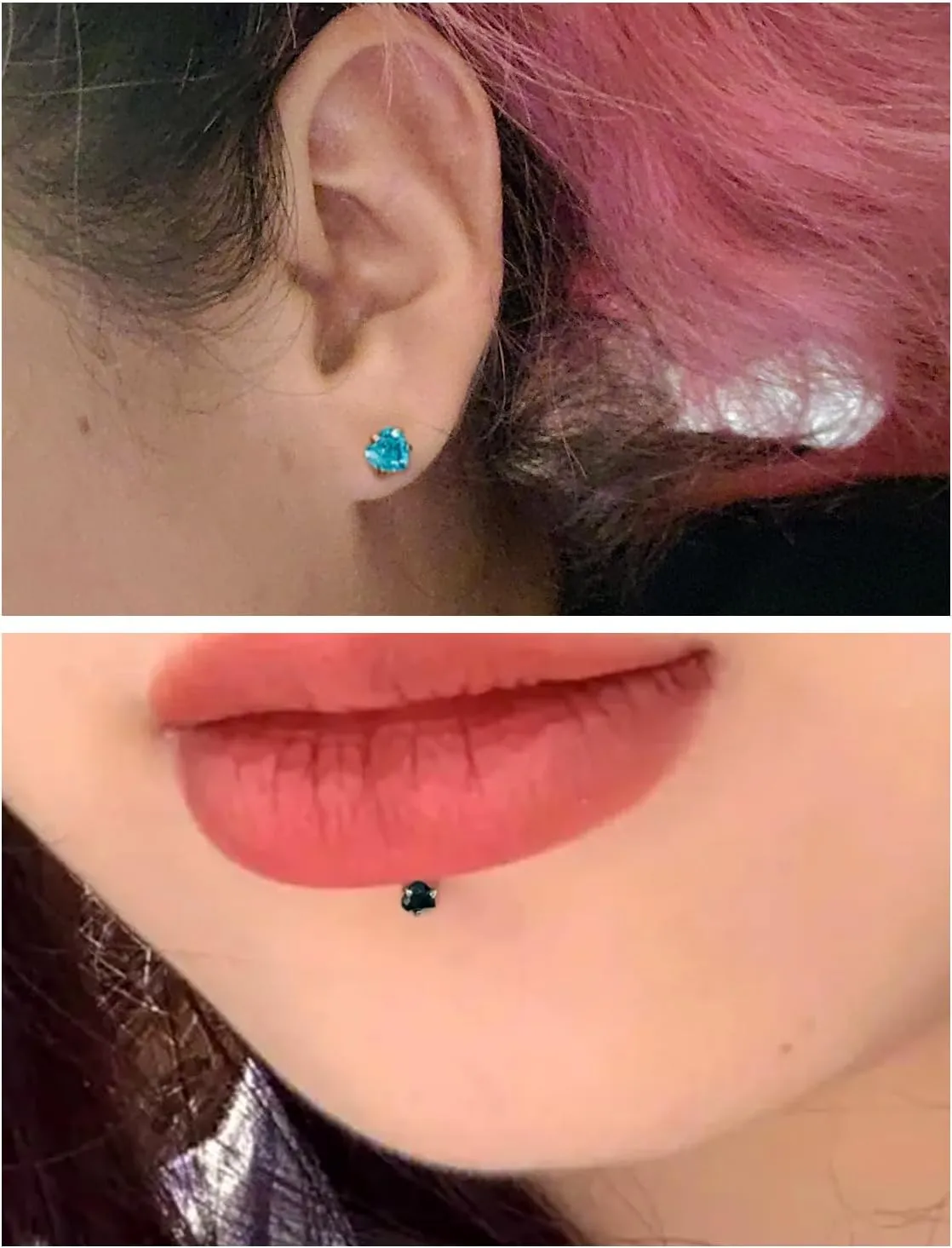 20G 18G 16G Titanium Threadless Flat Back Earrings Nose Ring Studs Tragus Labret Medusa Piercing Jewelry G23 Monroe Lip Ring Snake Bite Forward Helix Conch Cartilage Earrings Piercing Jewelry