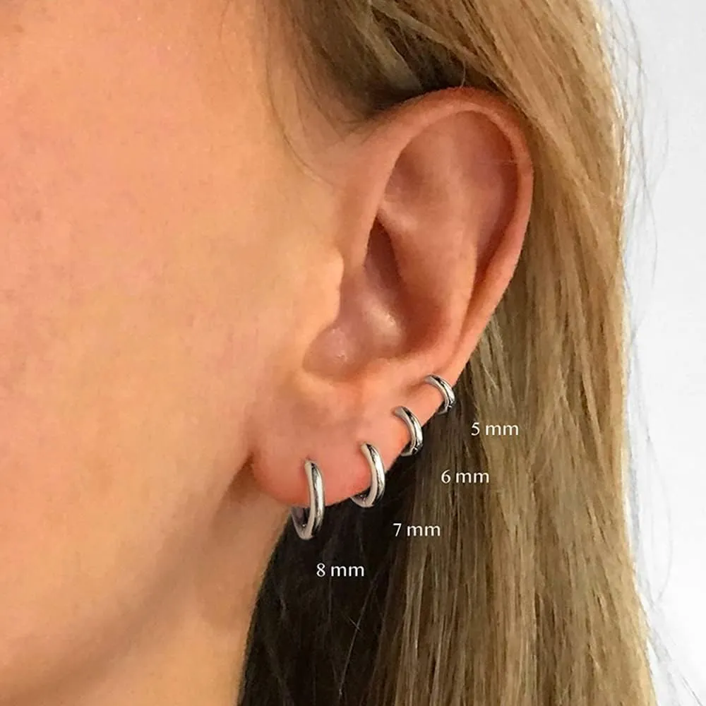 20g Tiny Small Hoop Cartilage Minimalist Earrings for Women Sensitive Ears 925 Sterling Silver 14K Gold Plated Sleeper Tragus Hinged Huggie Hoops Hypoallergenic Upper Ear Piercing Jewelry Gifts