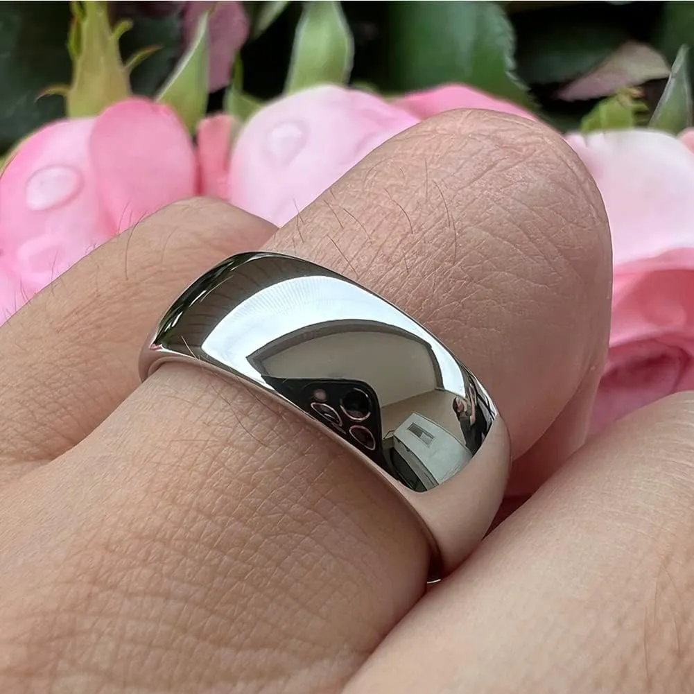 2mm 3mm 4mm 5mm 6mm 7mm 8mm 10mm White Tungsten Rings for Men Women Engagement Wedding Bands Domed Polished Shiny Comfort Fit