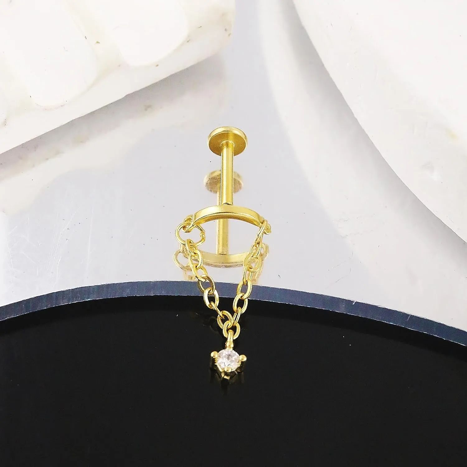 2PC 6PC Gold Earring Set for Women Titanium Flat Back Earring Small Helix Piercing Earrings