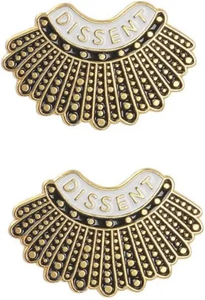 2PCS Gold Dissent Pin Ruth Bader Ginsburg Enamel Pin RBG Badge Female Justice Brooches