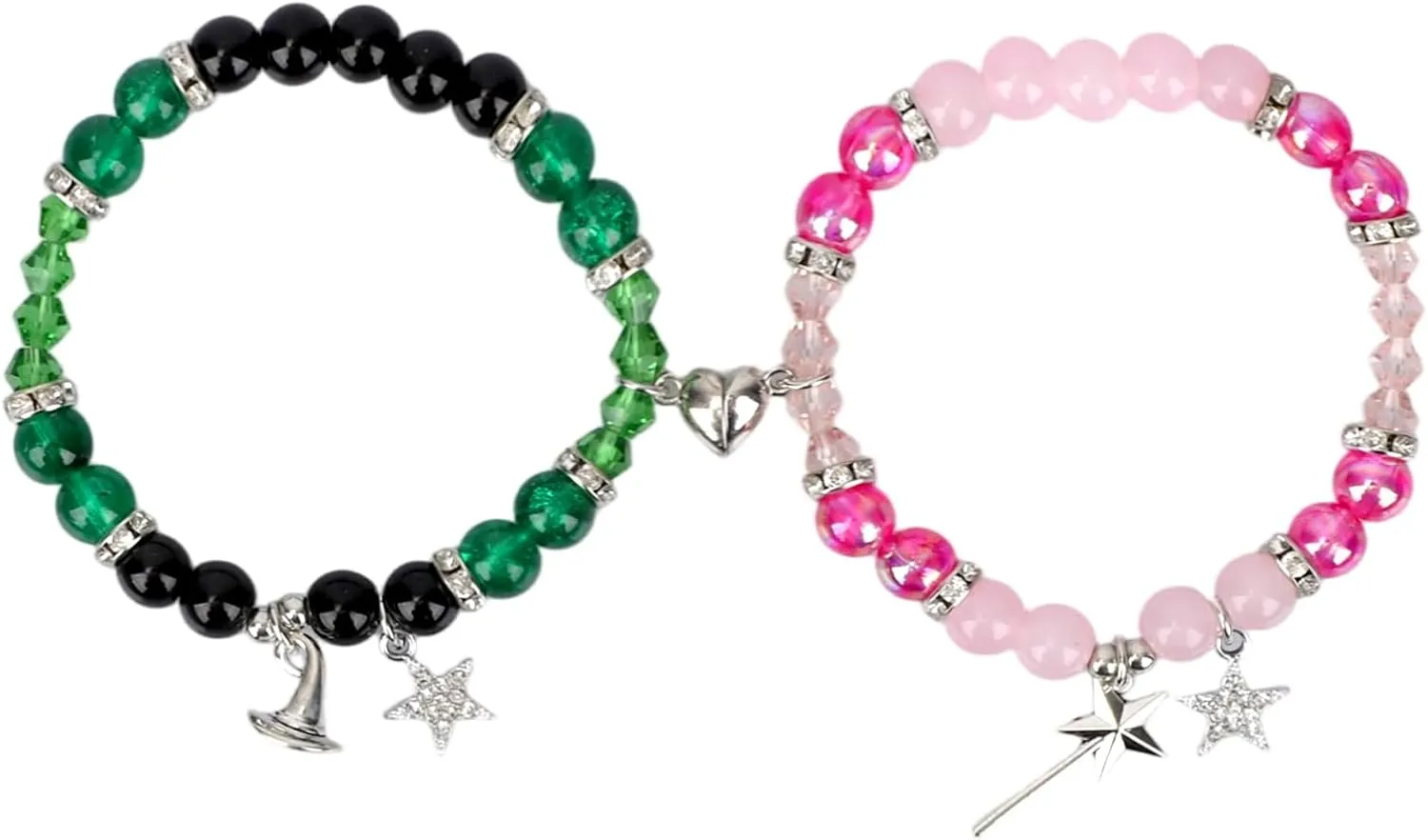 2pcs Witch Friendship Matching Bracelets, Witch Hat Magic Wand Exquisite Friendship Matching Bracelets Jewelry Gifts for Best Sisters Birthdays